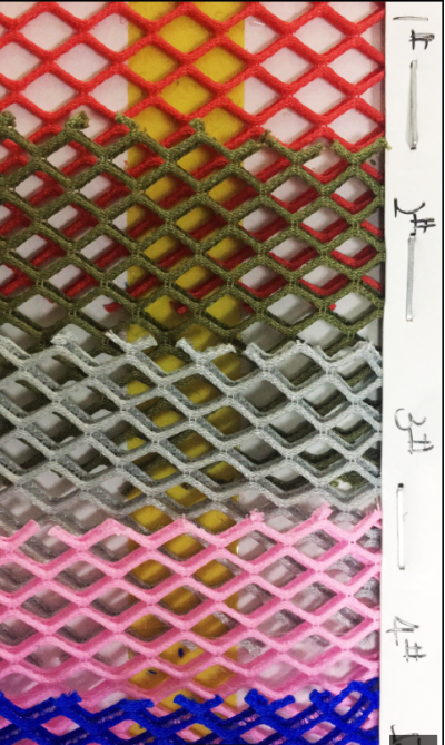 DG-XHFZ   普通280g  三明治網眼布   3D三層網布    100%滌綸   200-210（g/㎡)  54寸   精梳   硬網 挺身 粗網 細節-7